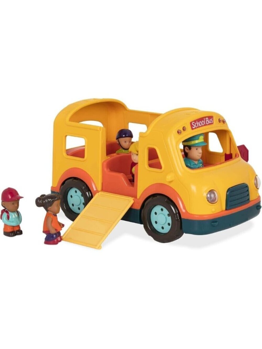 🆕 School Bus Yellow Battat Light Up Realistic Sounds Folding Stop Sign 5 Toys
